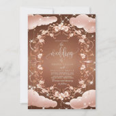 お洒落バラ華美フローラ結婚の 招待状 (正面)
