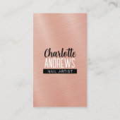 お洒落バラ金ゴールド金属ネイルアートネイリスト 名刺 (裏面)