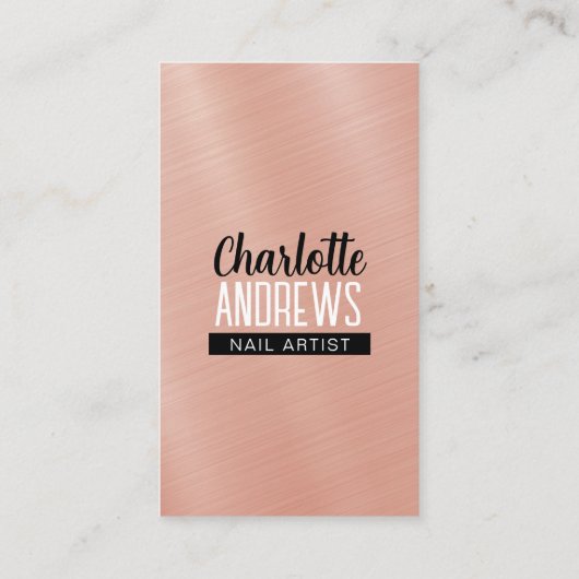 お洒落バラ金ゴールド金属ネイルアートネイリスト 名刺 (裏面)