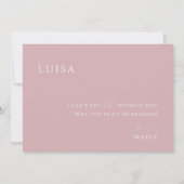 お洒落バラ |写真Bridesmaid Proposal Card 招待状 (裏面)