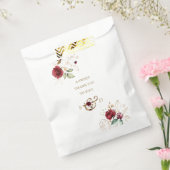 お洒落バーグンディ金ゴールド花モノグラム結婚ズ フェイバーバッグ (封をした状態)