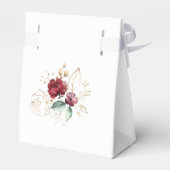 お洒落バーグンディ金ゴールド花モノグラム結婚ズ フェイバーボックス (裏面サイド)