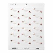 お洒落バーグンディ金ゴールド花モノグラム結婚ズ ラベル (フルシート)