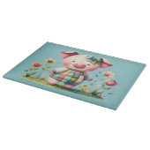 お洒落パッチワーク豚のフローラ園 カッティングボード (角)