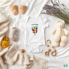 お洒落パッチワーク鳥デザイン ベビーボディスーツ