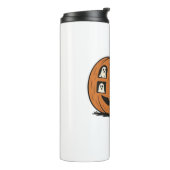 お洒落パンプキ不気味ーと幽霊、猫とハロ タンブラー (回転左)