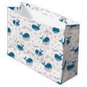 お洒落パーソナライズされたフローラ ラージペーパーバッグ (正面アングル)