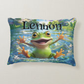 お洒落パーソナライズされた疑問に思カエルベビー枕 アクセントクッション (裏面)