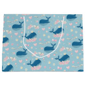 お洒落パーソナライズされた鯨 ラージペーパーバッグ (正面)