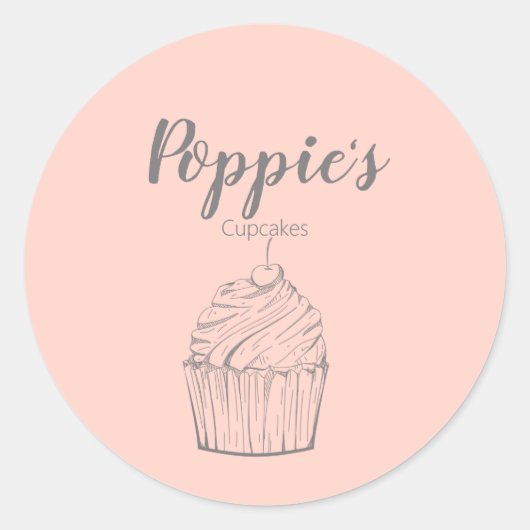 お洒落パーソナライズされたCupcake Round Stickers ラウンドシール (正面)