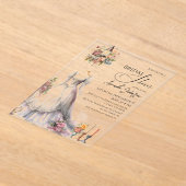 お洒落ビクトリアン結婚スブライダルシャワー アクリル招待状 (レイダウン)