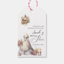 お洒落ビクトリアン結婚スブライダルシャワー ギフトタグ