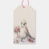 お洒落ビクトリアン結婚スブライダルシャワー ギフトタグ (裏面)