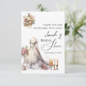 お洒落ビクトリアン結婚スブライダルシャワー サンキューカード (スタンド正面)