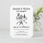 お洒落ビュッフェカスタムナー婚約パーティ 招待状 (スタンド正面)