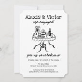 お洒落ビュッフェカスタムナー婚約パーティ 招待状 (正面)