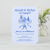 お洒落ビュッフェカスタムナー婚約パーティ 招待状 (スタンド正面)