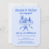 お洒落ビュッフェカスタムナー婚約パーティ 招待状 (正面)