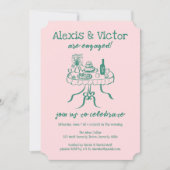 お洒落ビュッフェカスタムナー婚約パーティ 招待状 (正面)