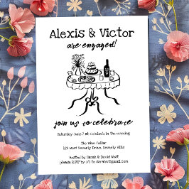 お洒落ビュッフェカスタムナー婚約パーティ 招待状