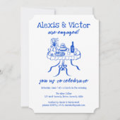 お洒落ビュッフェカスタムナー婚約パーティ 招待状 (正面)