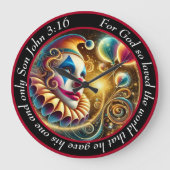 お洒落ピエロ顔 ラージ壁時計 (正面)