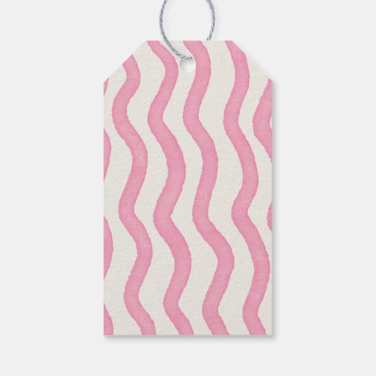 お洒落ピモダンンク&グリーン結婚式の引き出物ラベル ギフトタグ (裏面)