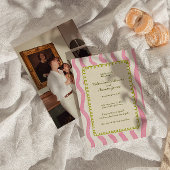 お洒落ピモダンンク&グリーン結婚式招待状 招待状