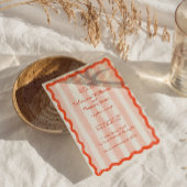 お洒落ピモダンンク&レッド結婚式招待状 招待状