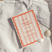 お洒落ピモダンンク&レッド結婚式招待状 招待状