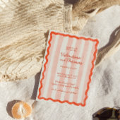 お洒落ピモダンンク&レッド結婚式招待状 招待状