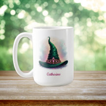 お洒落ピンククラウン&グリーンウィッチハット