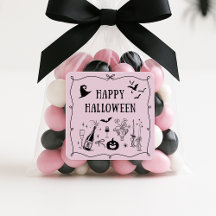 お洒落ピンクハッピーハローウィンシール