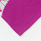 お洒落ピンク白ハート花フローラ名 フリースブランケット (角)