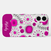 お洒落ピンク白ハート花フローラ名 Case-Mate iPhoneケース (裏面 (横))