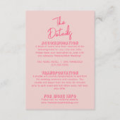 お洒落ピンク結婚カラフルモダンの詳細 エンクロージャーカード (正面)