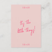 お洒落ピンク結婚カラフルモダンの詳細 エンクロージャーカード (裏面)