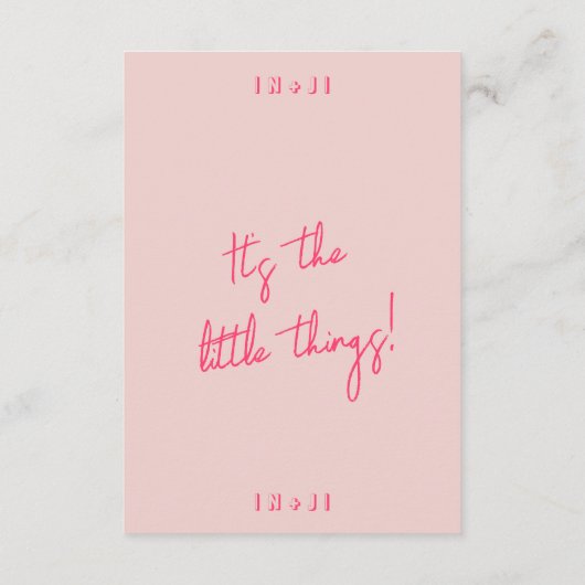 お洒落ピンク結婚カラフルモダンの詳細 エンクロージャーカード (裏面)