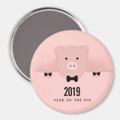 お洒落ピンク色の豚が中国のかわいい マグネット (正面/裏面)