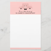 お洒落ピンク色の豚が中国のかわいい 便箋 (正面)