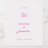 お洒落ピ結婚ンク ワインラベル (シングルラベル)