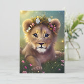お洒落ファンタジーかわいいかわいいベビーライオンの子 シーズンカード (スタンド正面)