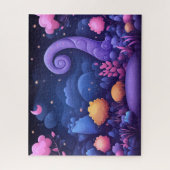 お洒落ファンタジーの白熱［赤熱］光を放つ森 ジグソーパズル (縦)