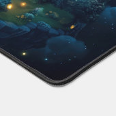 お洒落ファンタジーの白熱［赤熱］光を放つ森 デスクマット (コーナー)