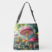 お洒落ファンタジー魅惑の森のキノコ クロスボディバッグ (裏面)