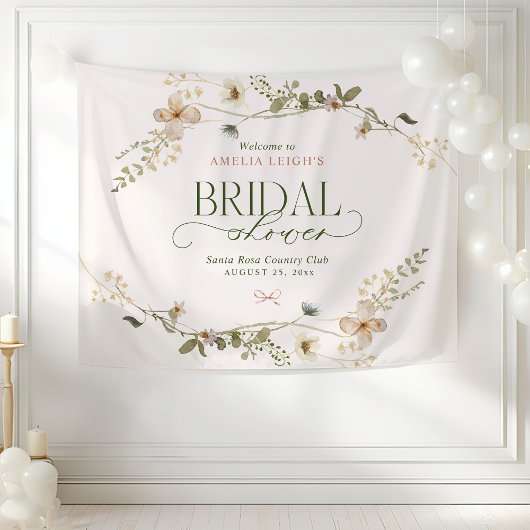 お洒落フェアリーターガーデン&ボウズブライダルシャワータ タペストリー
