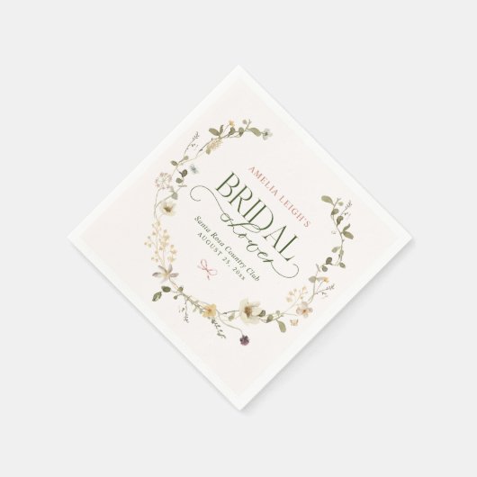 お洒落フェアリーターガーデン&ボウズブライダルシャワー スタンダードカクテルナプキン (角)