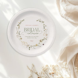 お洒落フェアリーターガーデン&ボウズブライダルシャワー ペーパープレート