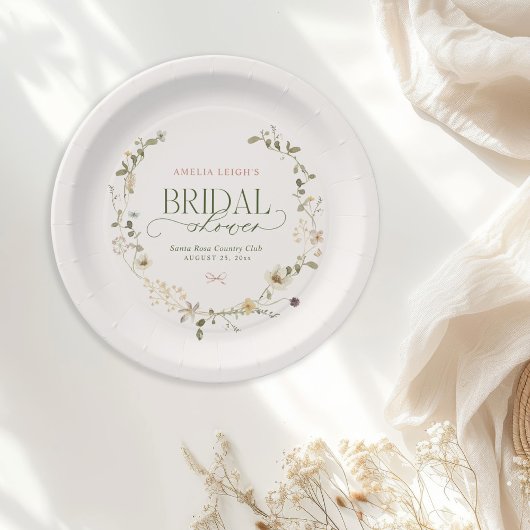 お洒落フェアリーターガーデン&ボウズブライダルシャワー ペーパープレート