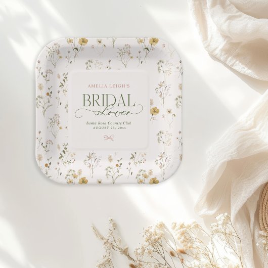 お洒落フェアリーターガーデン&ボウズブライダルシャワー ペーパープレート